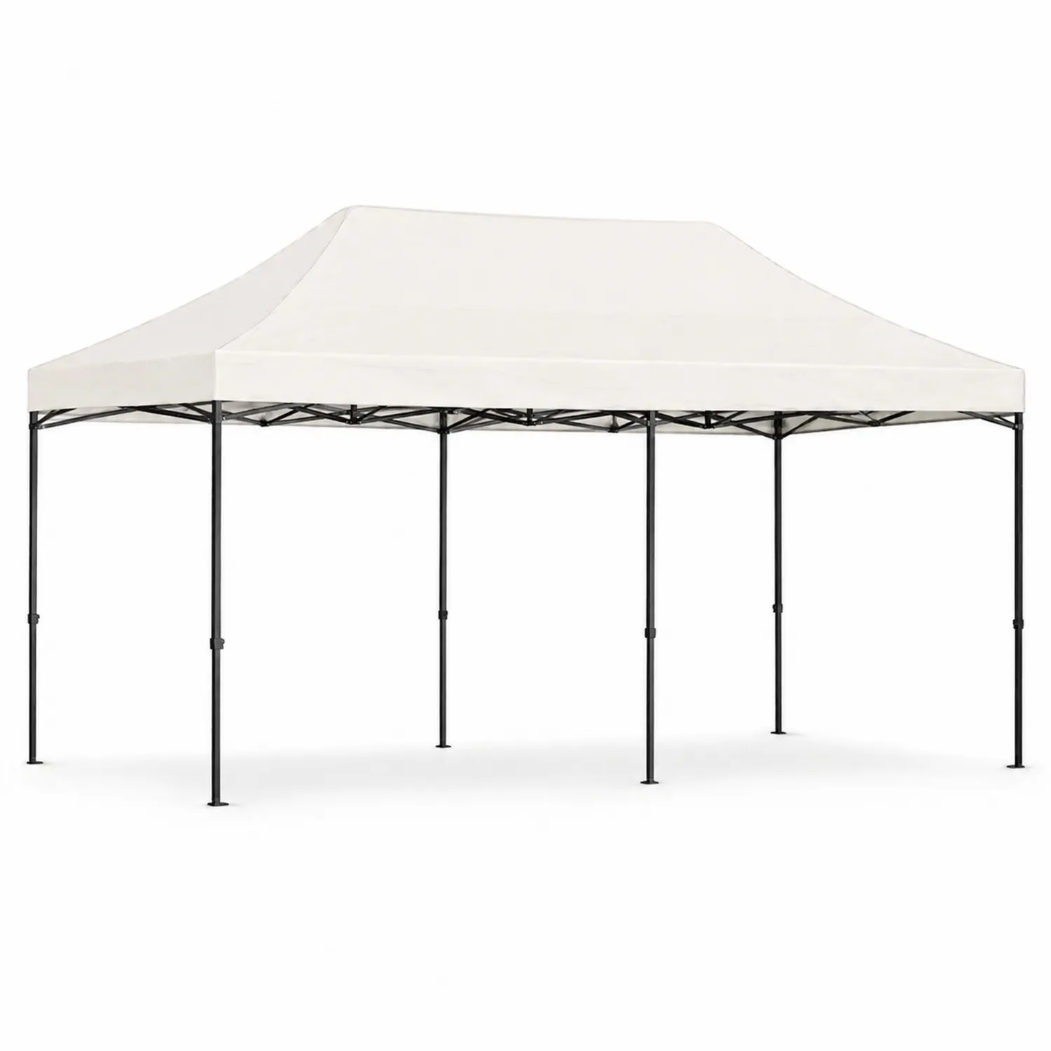 Pavillon mit Stahlrahmen und Polyesterdach Weiß 3x6m