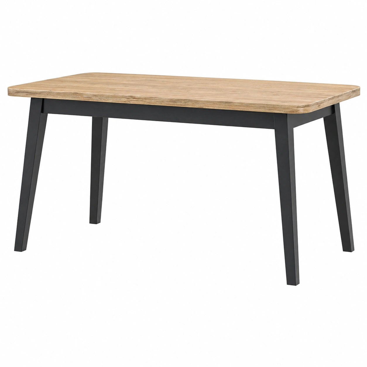 Moderner Esstisch in Holzoptik mit schwarzen Metallbeinen 160x90 cm-Supportfurni