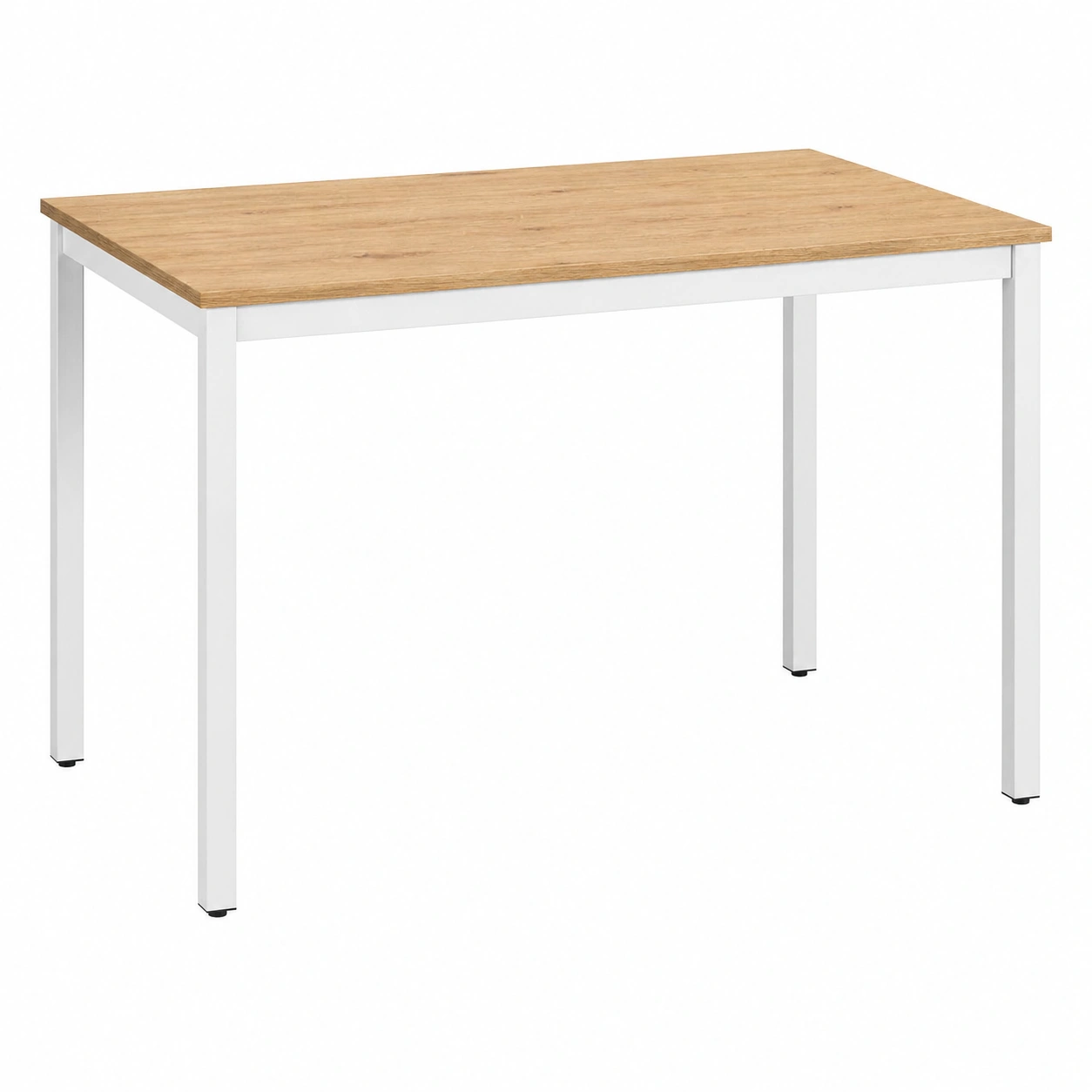 Kuechentisch Modern Holzoptik Natur mit Weißs Metallgestell 110 cm-Roomcarecenter