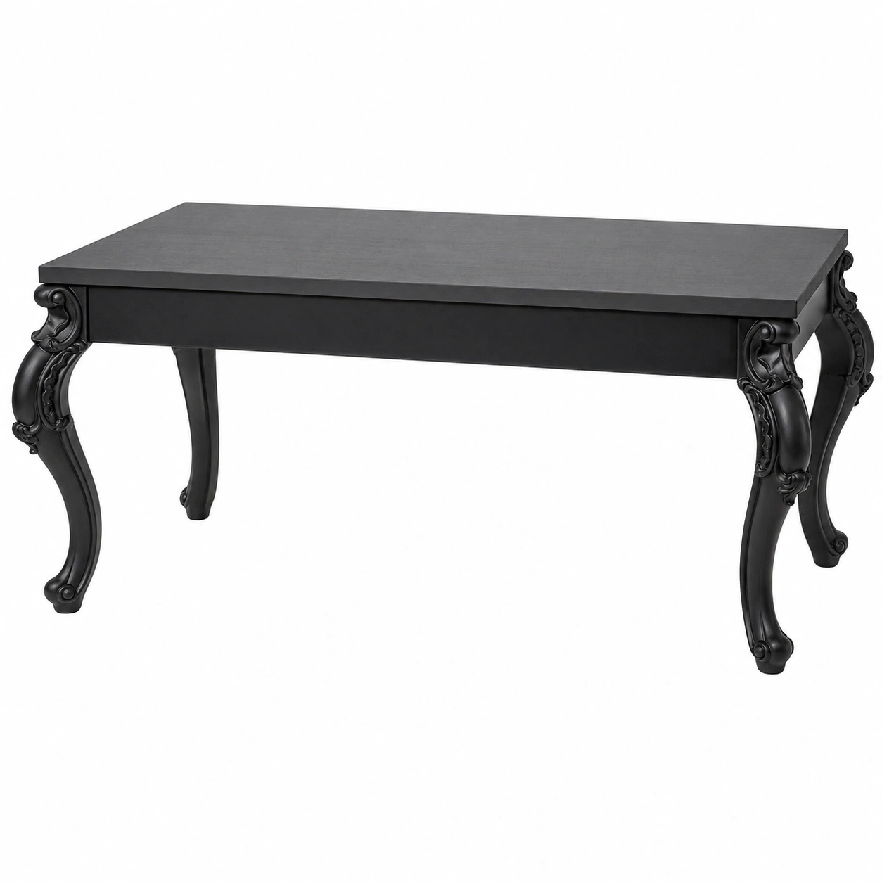 Klassischer Couchtisch in Schwarz mit geschwungenen Barockbeinen 120 cm Elegantes Design-Roomcarecenter