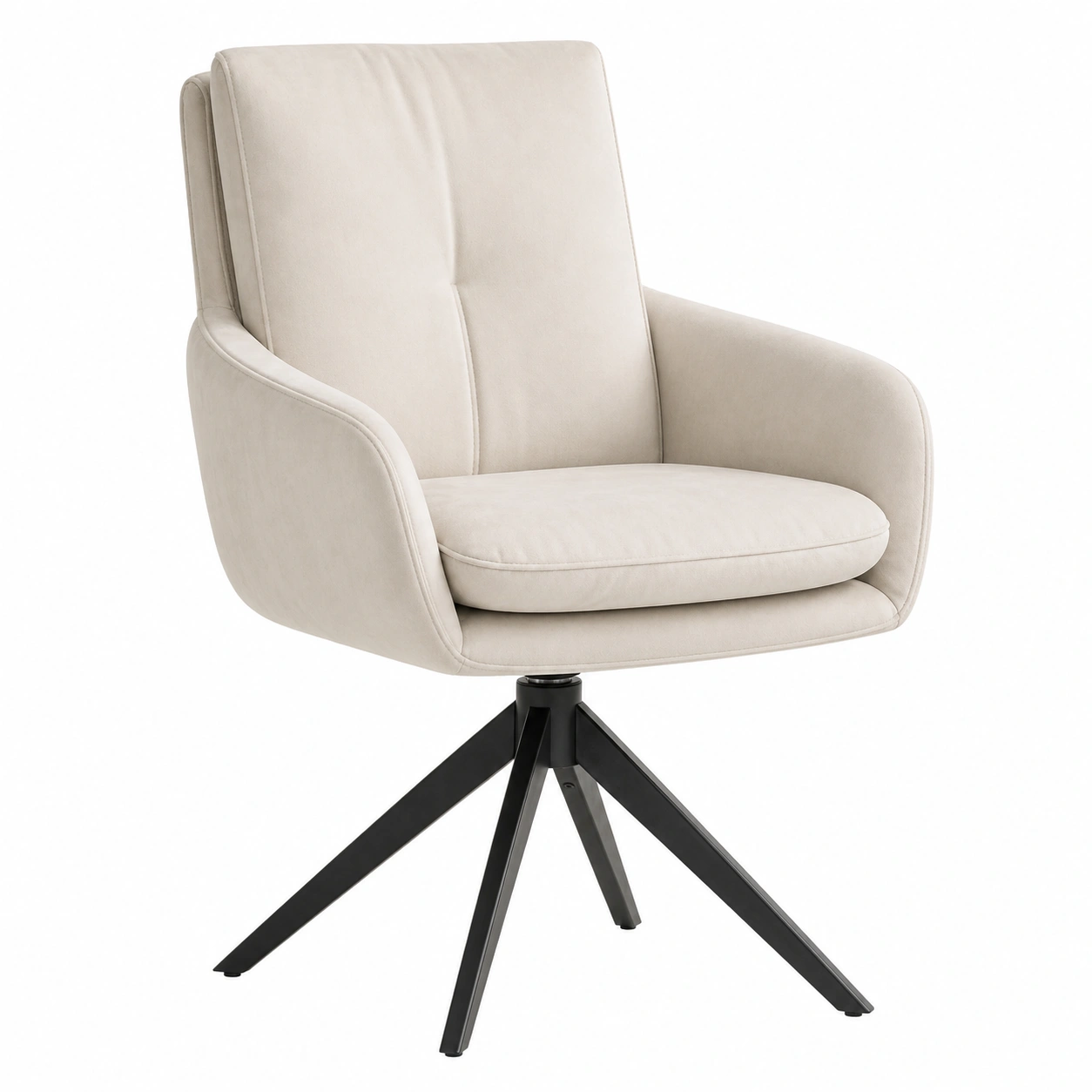 Drehstuhl Kordstoff Creme Metallgestell B/H/T ca. 60x89x69 cm-cozyhelpcenter