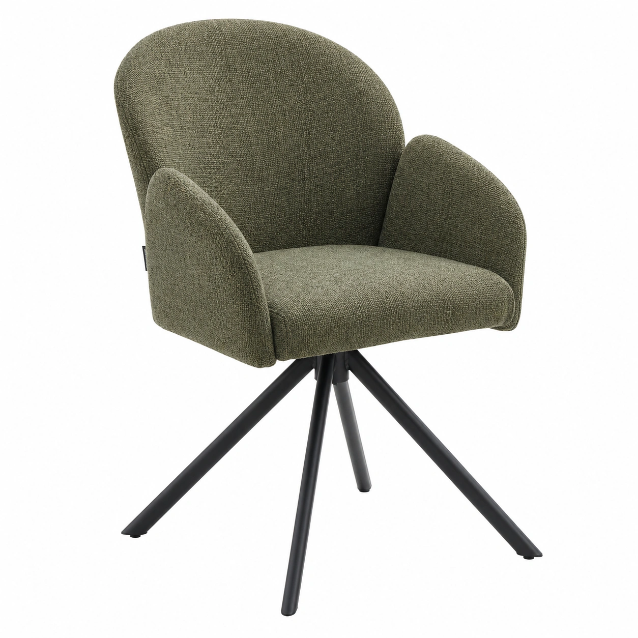 Drehstuhl gepolstert Armlehnen Microfaser Stoff Grün Metallgestell 57x61x84 cm-cozyhelpcenter
