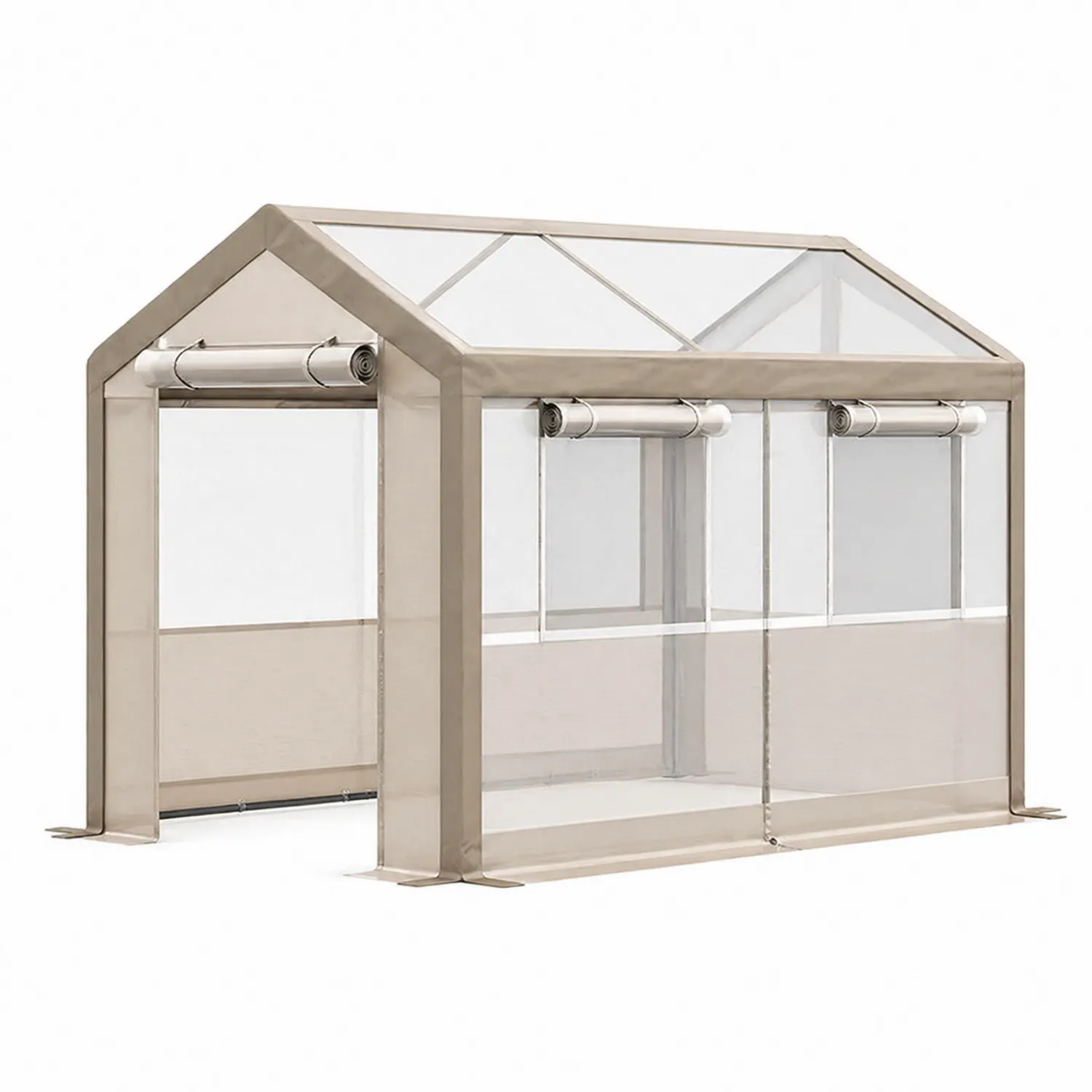 Aluminium und Polystyrol-Gewächshaus 300x200x200 cm Beige