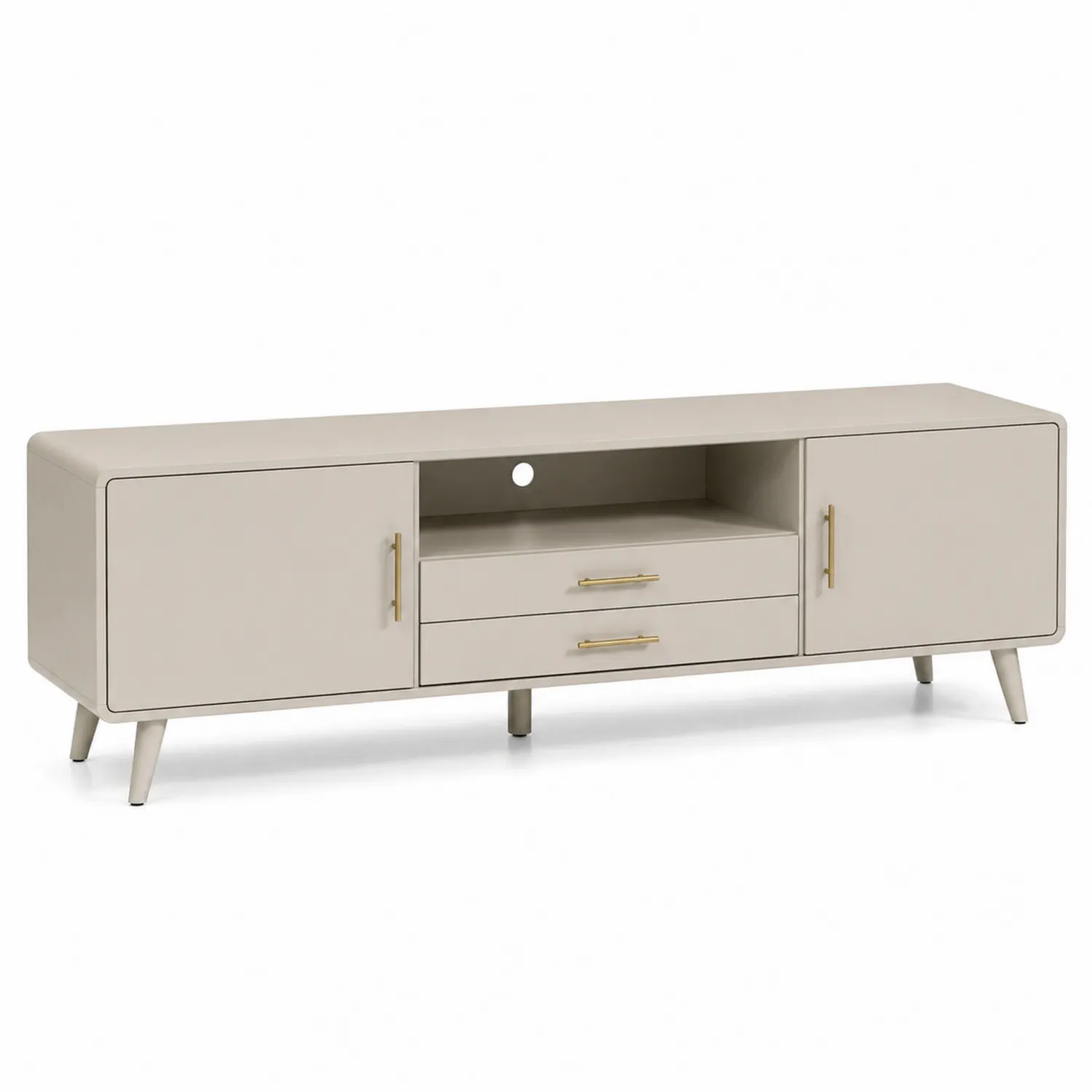 TV-Lowboard aus MDF mit Schubladen und Türen 180 cm Beige