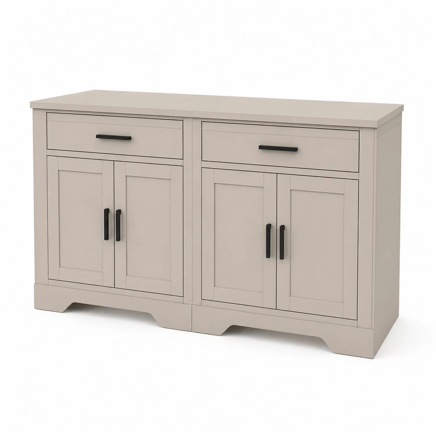 MDF Holzschrank mit Türen und Schubladen Creme