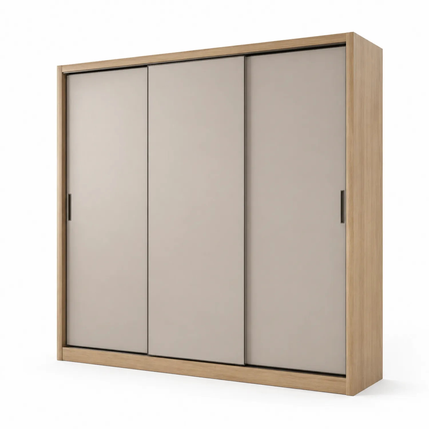 Kleiderschrank mit Schiebetüren Holzwerkstoff 200x62x216 cm Beige/Eiche