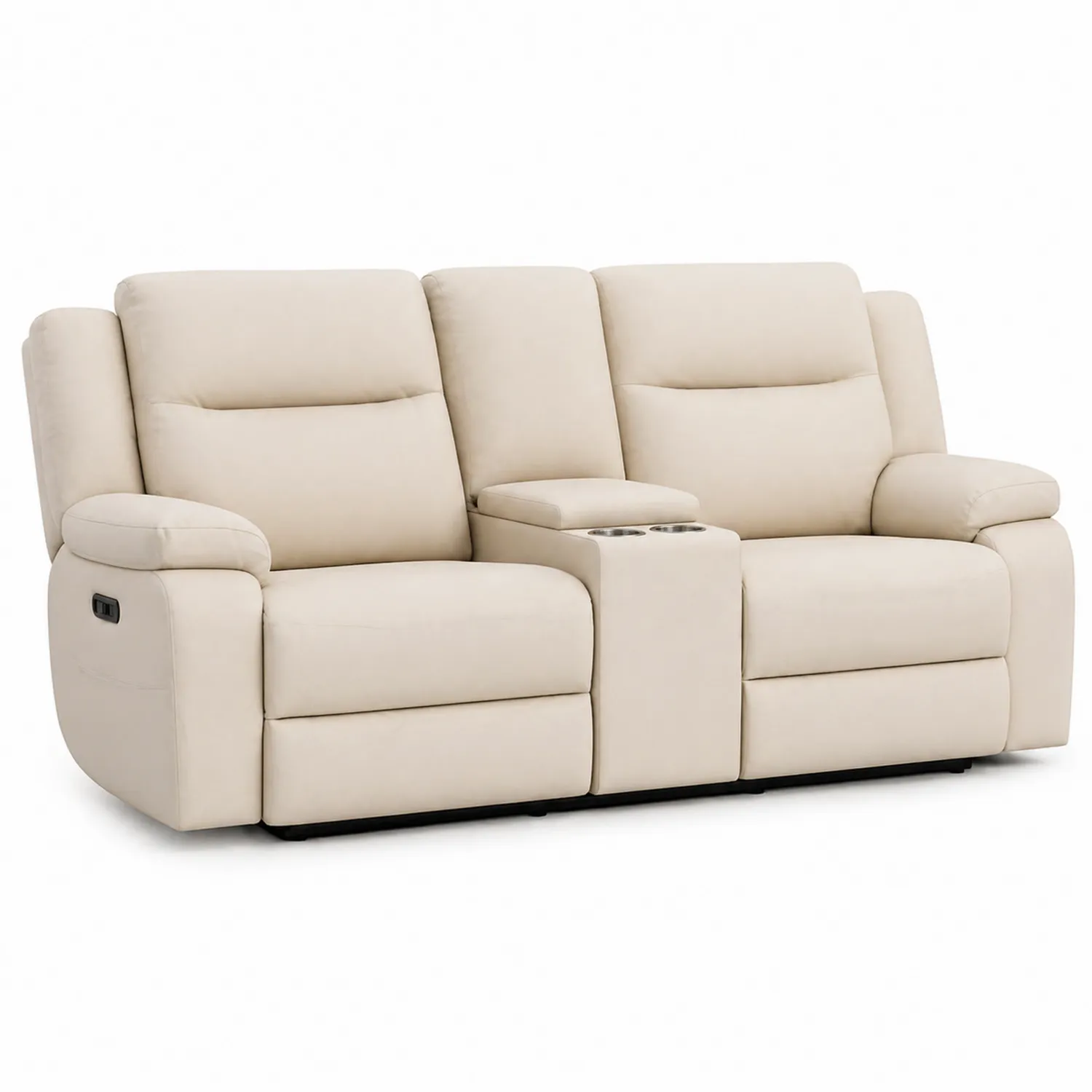 2-Sitzer-Sofa aus Kunstleder mit elektrischer Relaxfunktion Beige