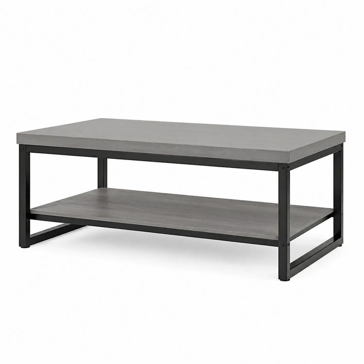 Couchtisch MDF in Betonoptik mit Metallgestell Grau