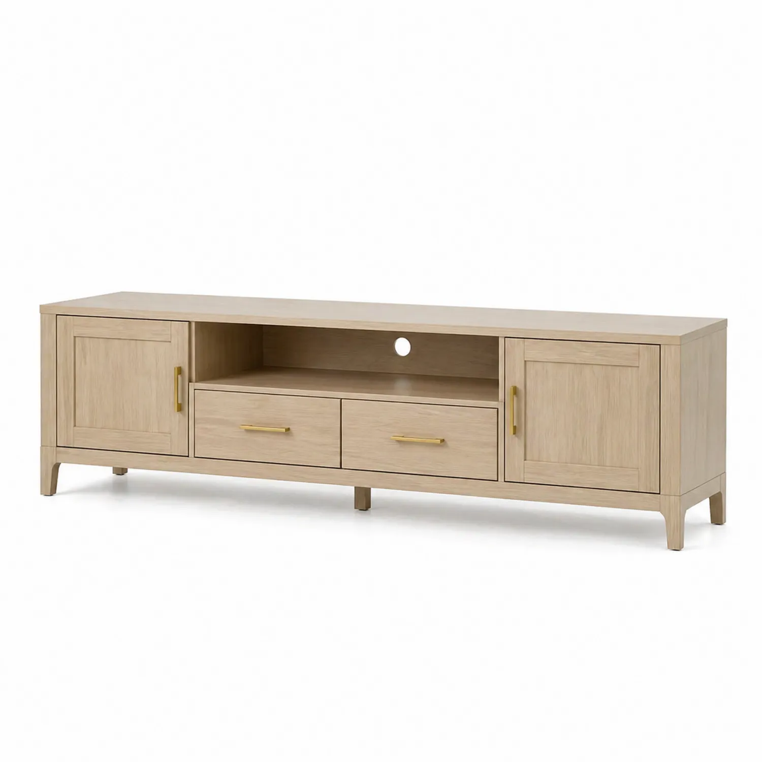 TV-Lowboard Holzfurnier 140x40x45 cm mit Schubladen und Türen