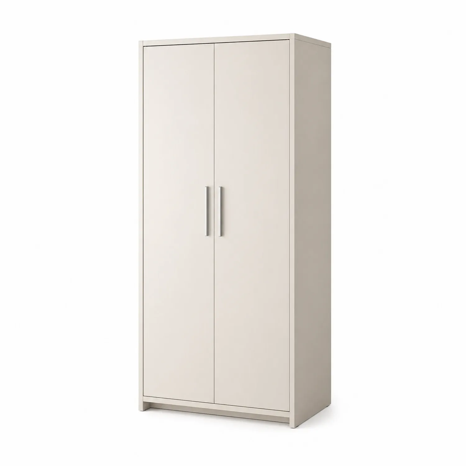 Kleiderschrank aus Holzwerkstoff mit zwei Türen in Weiß 200x80x50 cm
