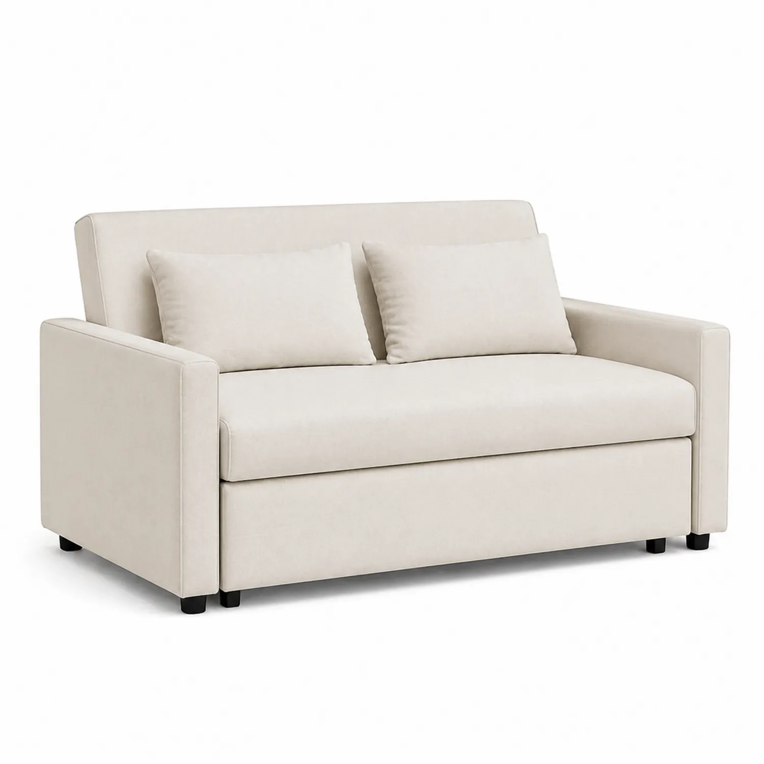 Zweisitzer Sofa aus Stoff in Beige mit Schaumstoffpolsterung