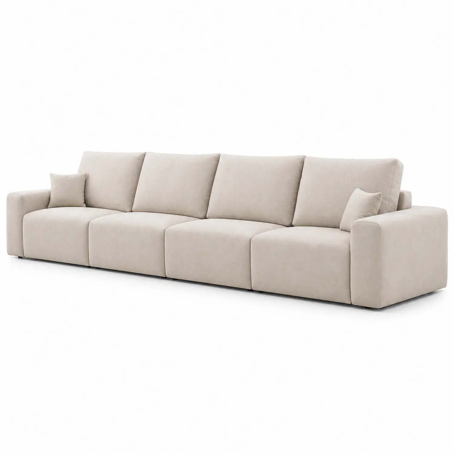 4-Sitzer Sofa Samt Beige 300cm