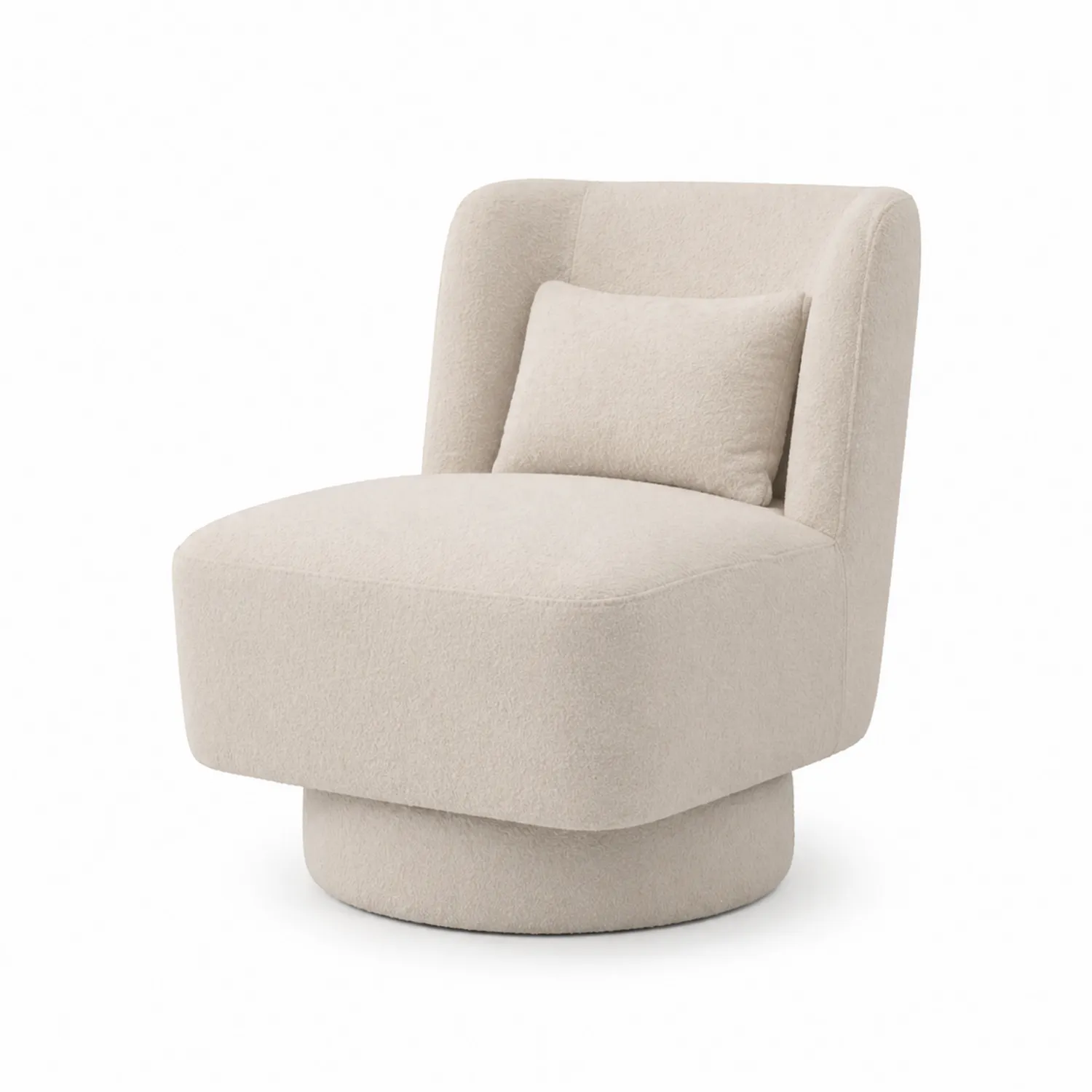 Loungesessel Bouclé Stoff Beige