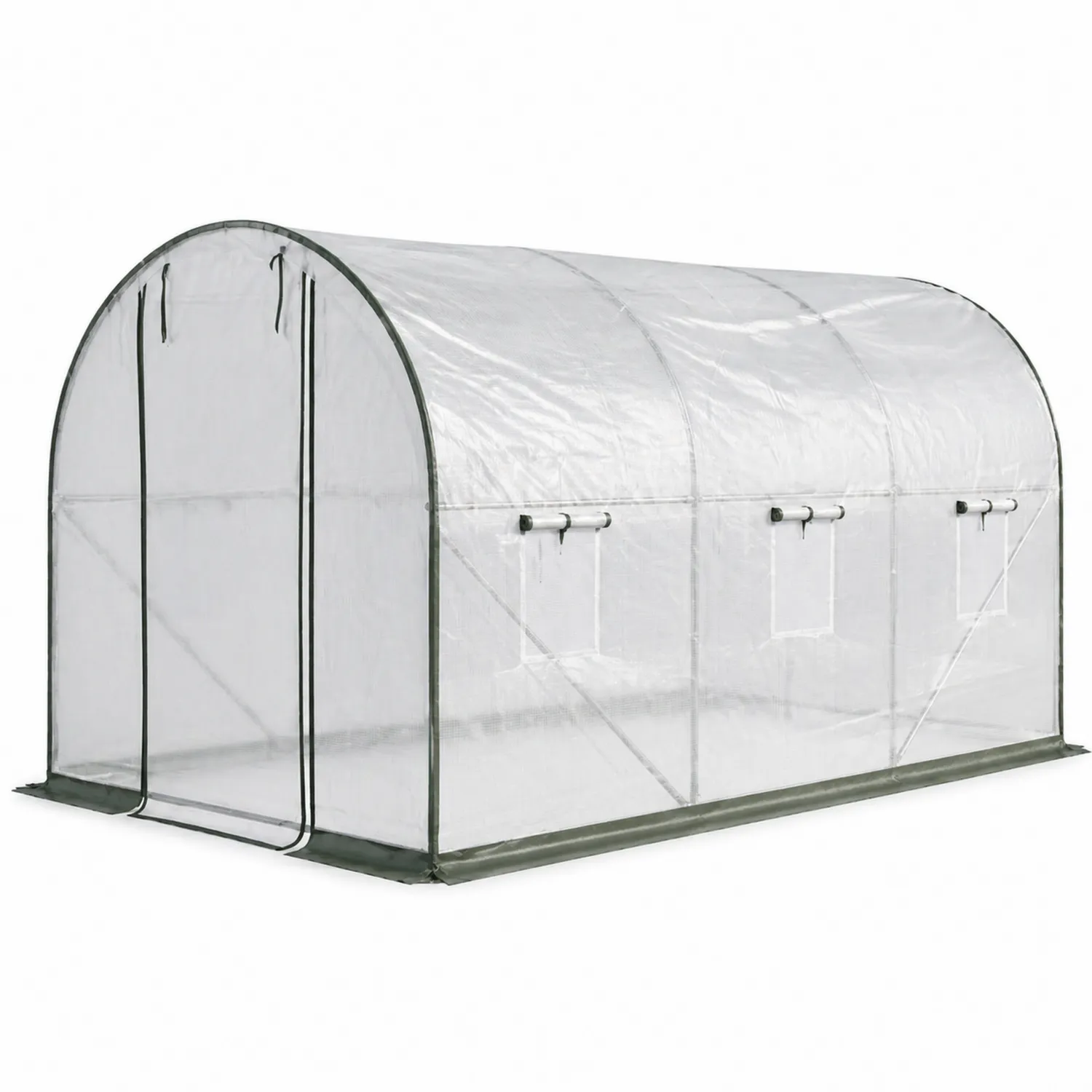 Gewächshaus PVC Folie Stahlrahmen 350x200x200 cm Transparent