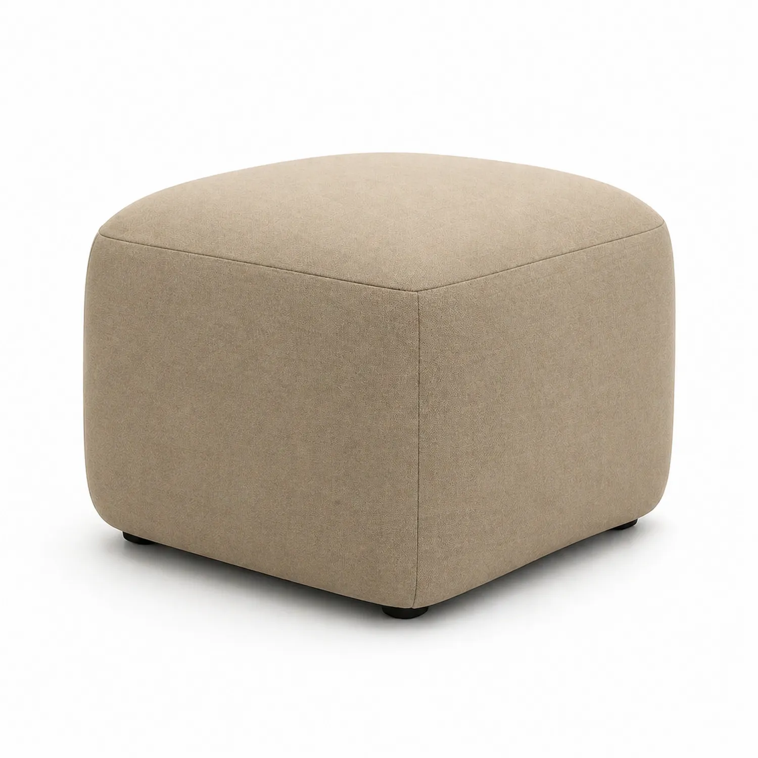 Quadratischer Fußhocker aus Stoff 50x50x40 cm Beige