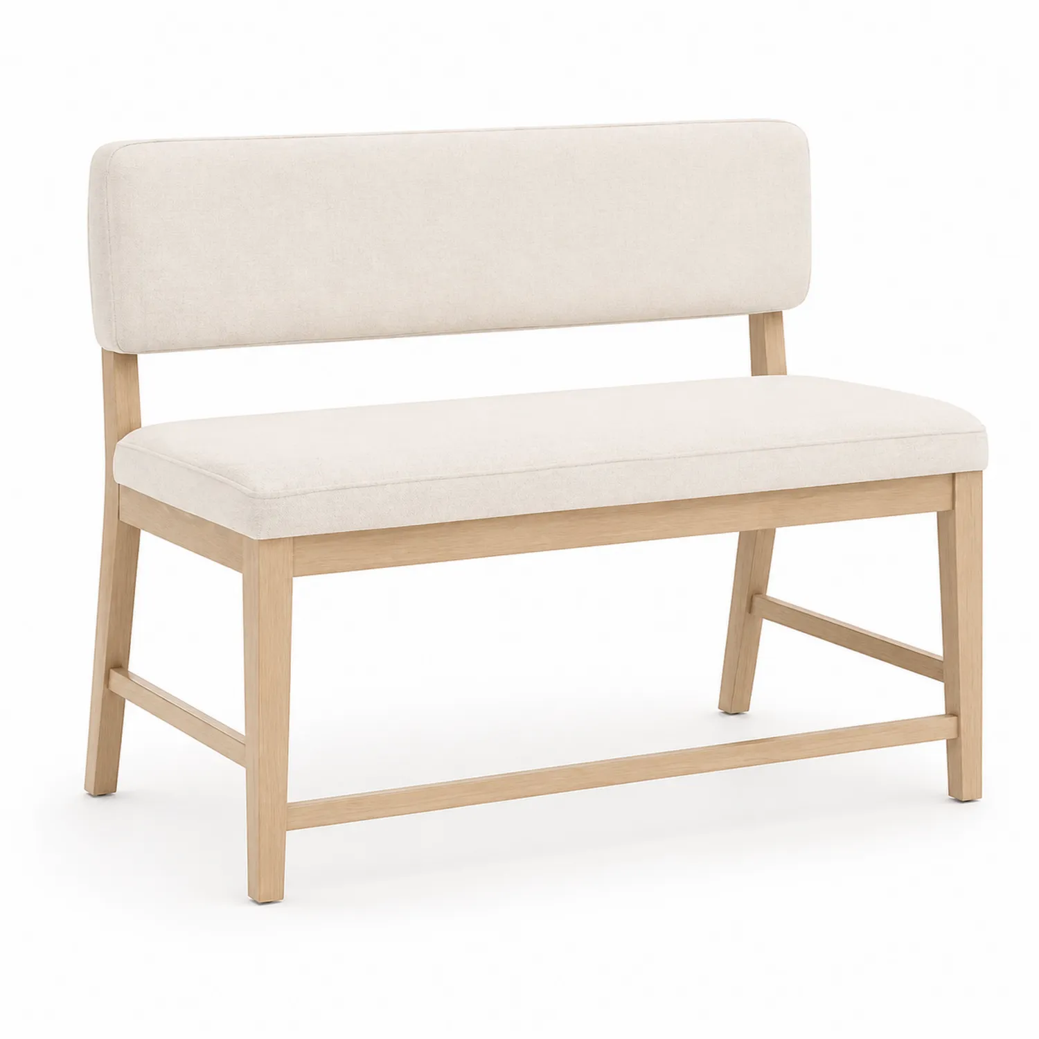 Polsterbank Holzgestell Stoffbezug Beige 120cm