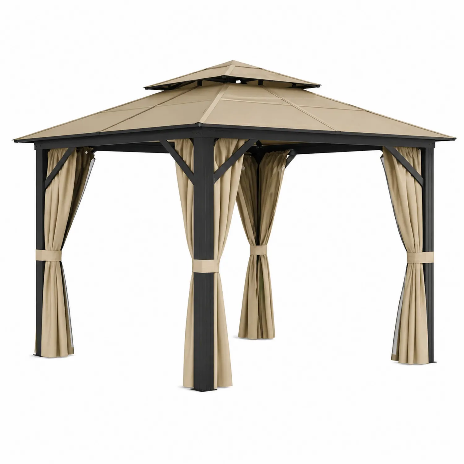 Pavillon aus Aluminium mit Polyesterdach 3x3m Beige-Lumverohome