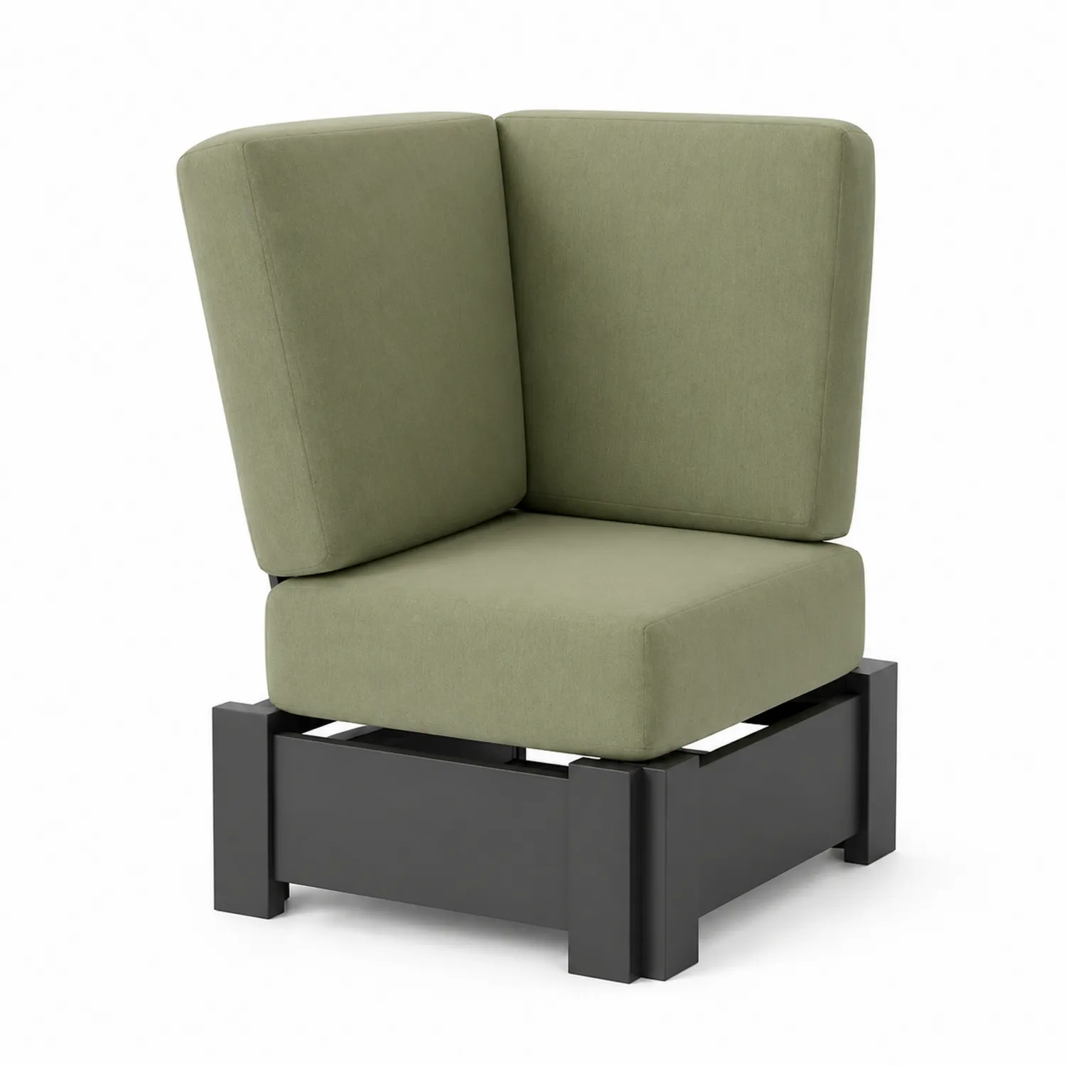 Eckiger Metall Loungesessel mit Polyester Grüne Polster-Lumverohome