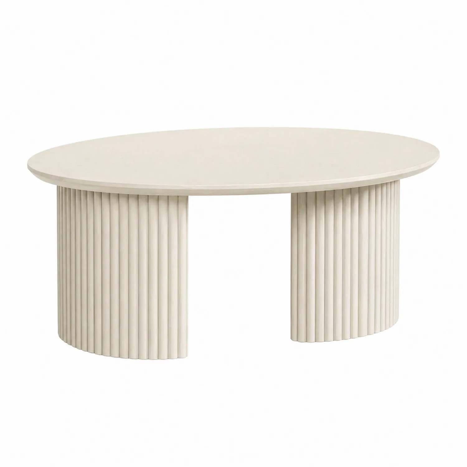 Ovaler Couchtisch MDF Beige 120x70x45cm-Lumverohome
