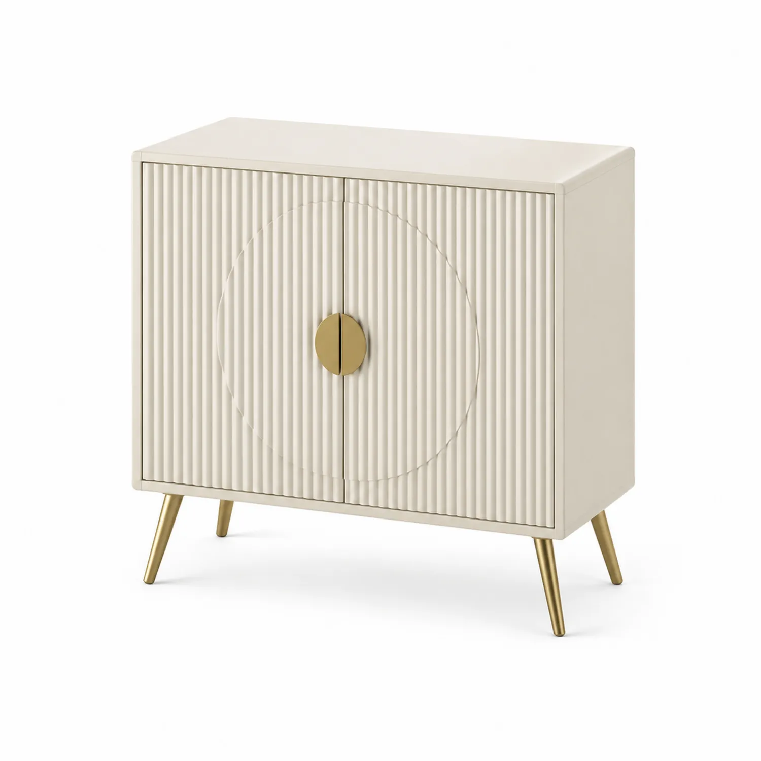 Aufbewahrungsschrank Holz Metall 80x40x75 cm Beige-Lumverohome