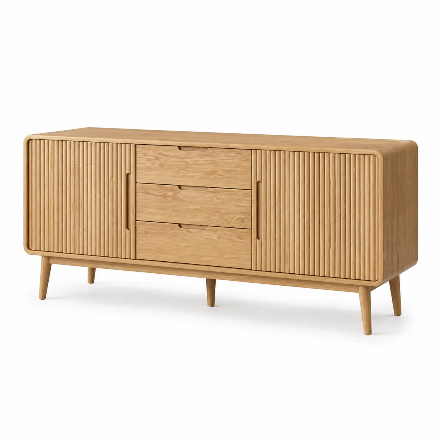 Sideboard aus Eichenholz mit 2 Türen und 3 Schubladen Natur-Lumverohome