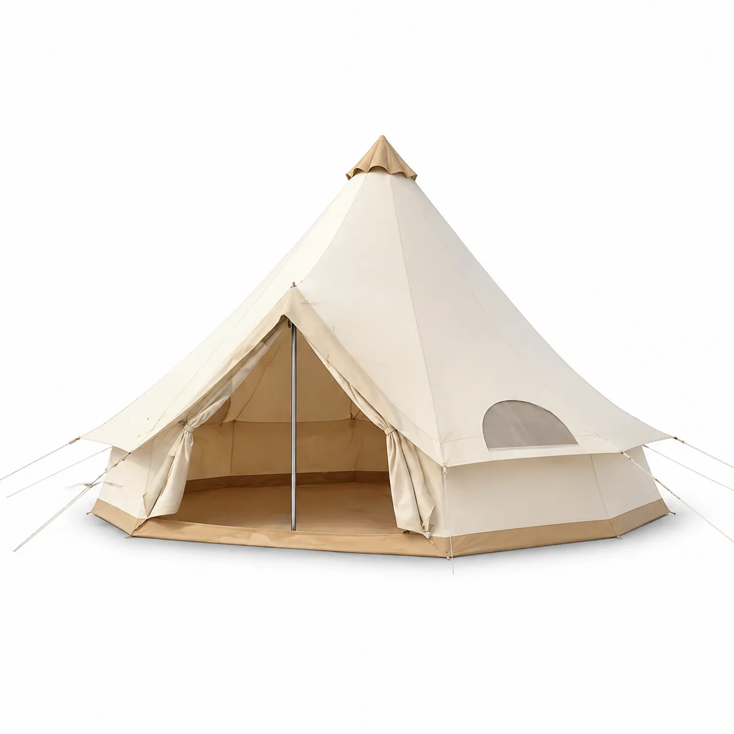Baumwollzelt mit Glockenstruktur 500 cm Beige-Lumverohome