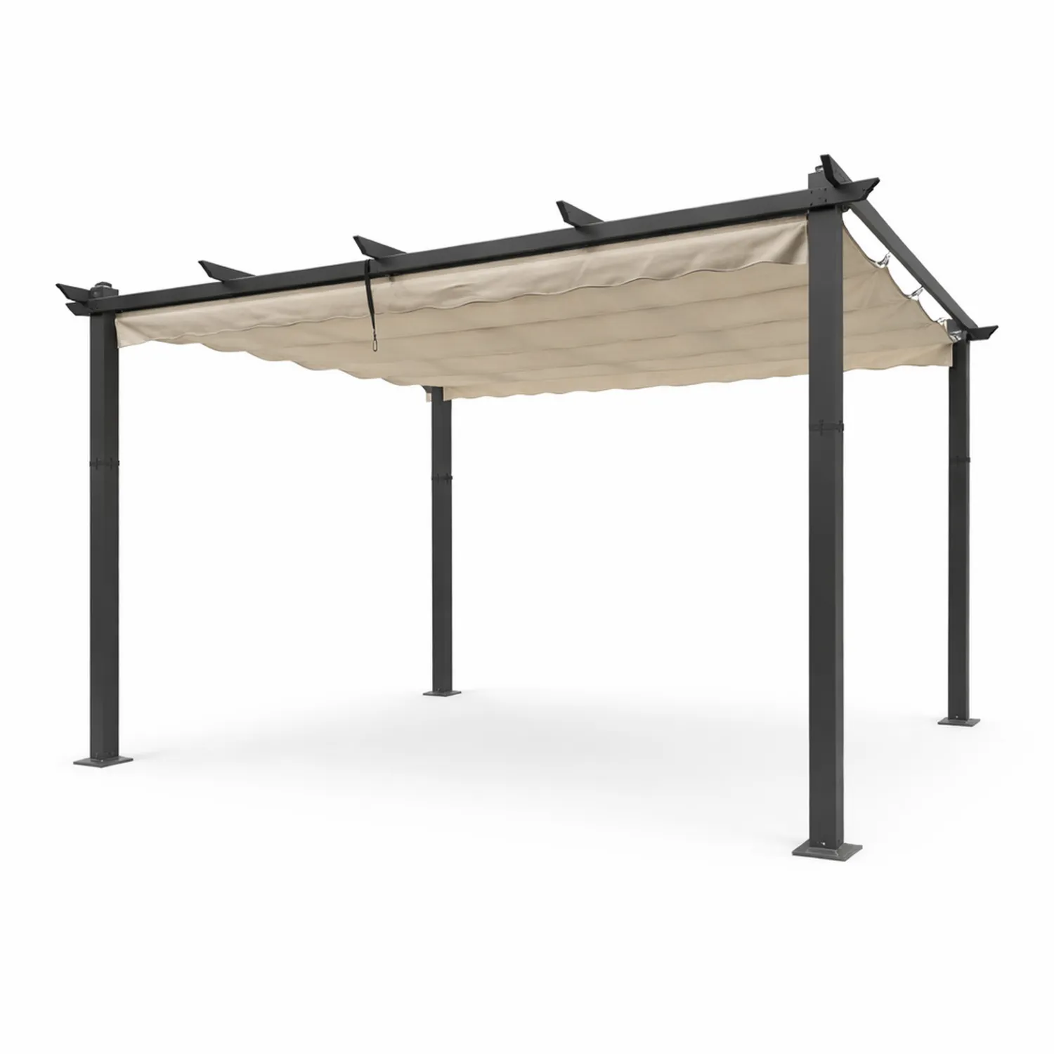 Pergola Aluminium 300x400 cm Schwarz Beige-Lumverohome