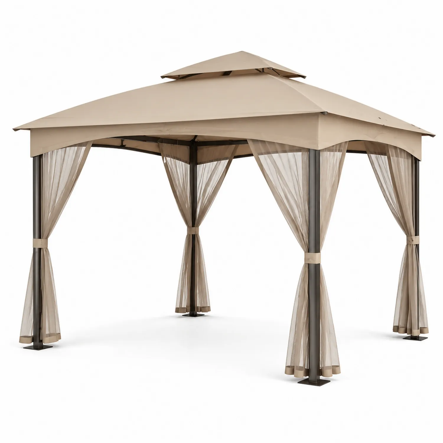 Pavillon aus Stahl und Polyestergewebe 3x3m Beige-Lumverohome