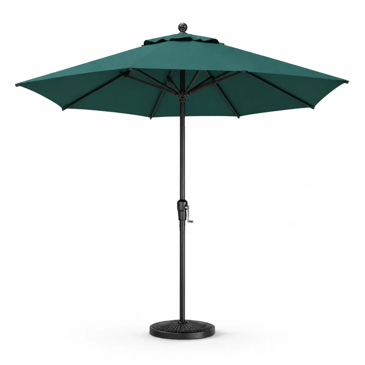 Runder Polyester Gartenschirm mit Stahlgestell Ø300cm Dunkelgrün-Lumverohome