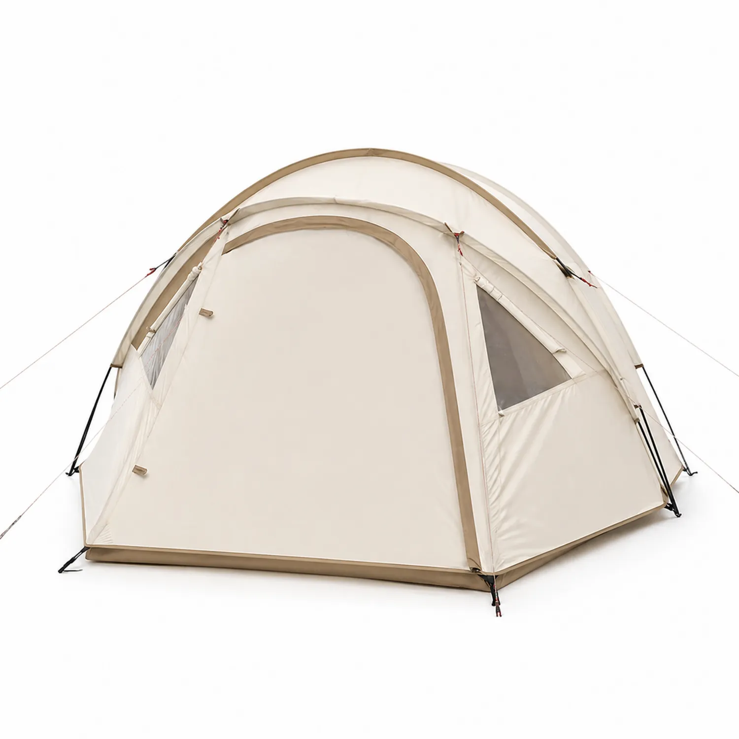 Kuppelzelt aus Polyester für 4 Personen Beige-Lumverohome