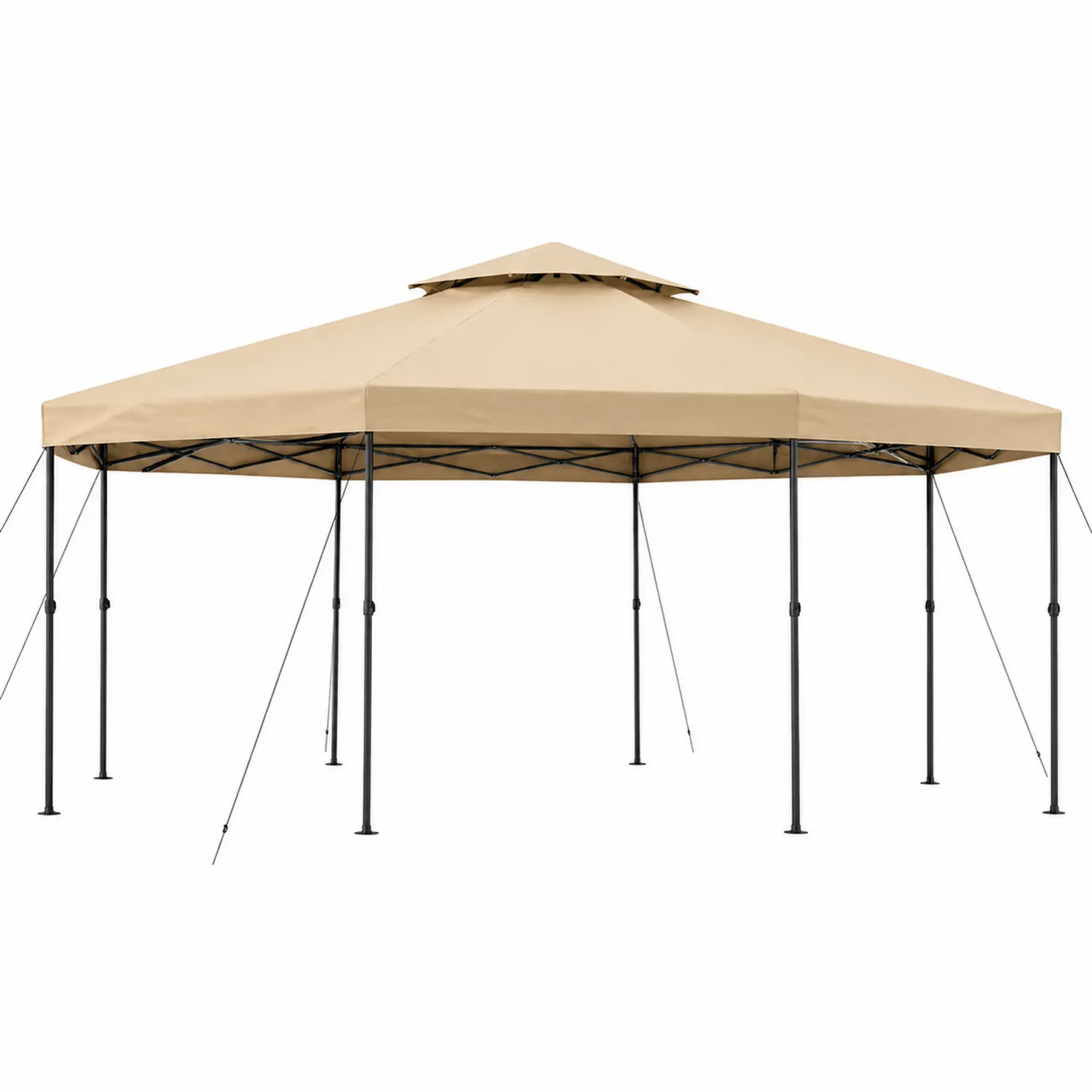 Pavillon Zelt Stahlrahmen Polyester Beige 300x400cm-Lumverohome