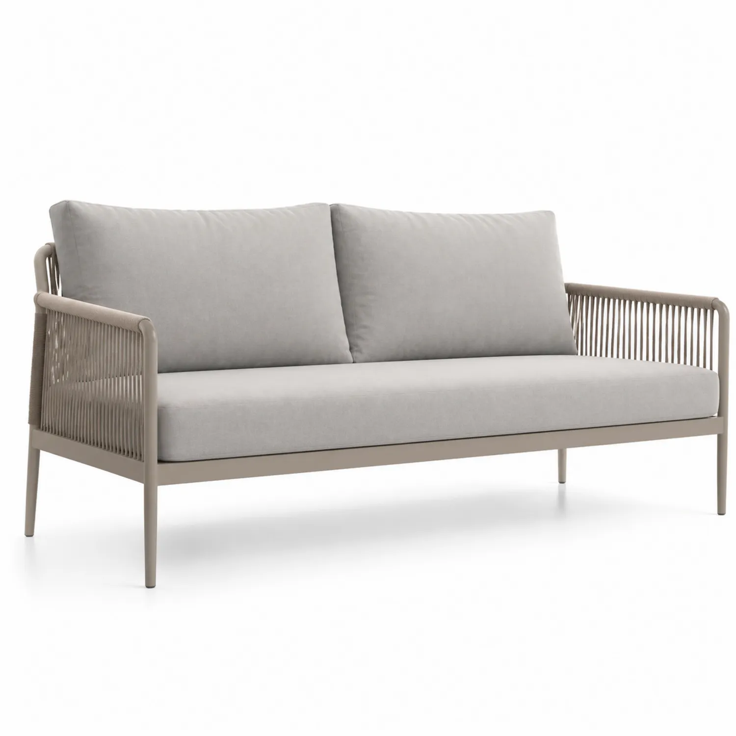 Aluminium Sofa mit Polyester Seilgeflecht Grau/Beige-Lumverohome