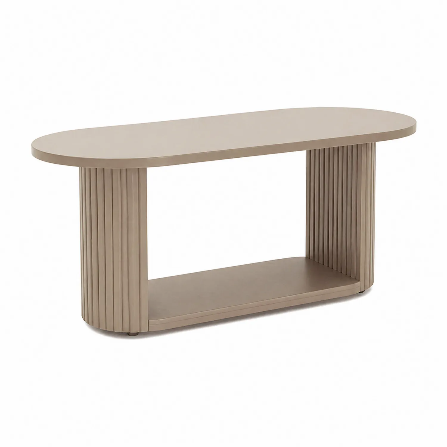 Konsolentisch Holzwerkstoff Oval 120cm x 40cm x 50cm Beige-Lumverohome
