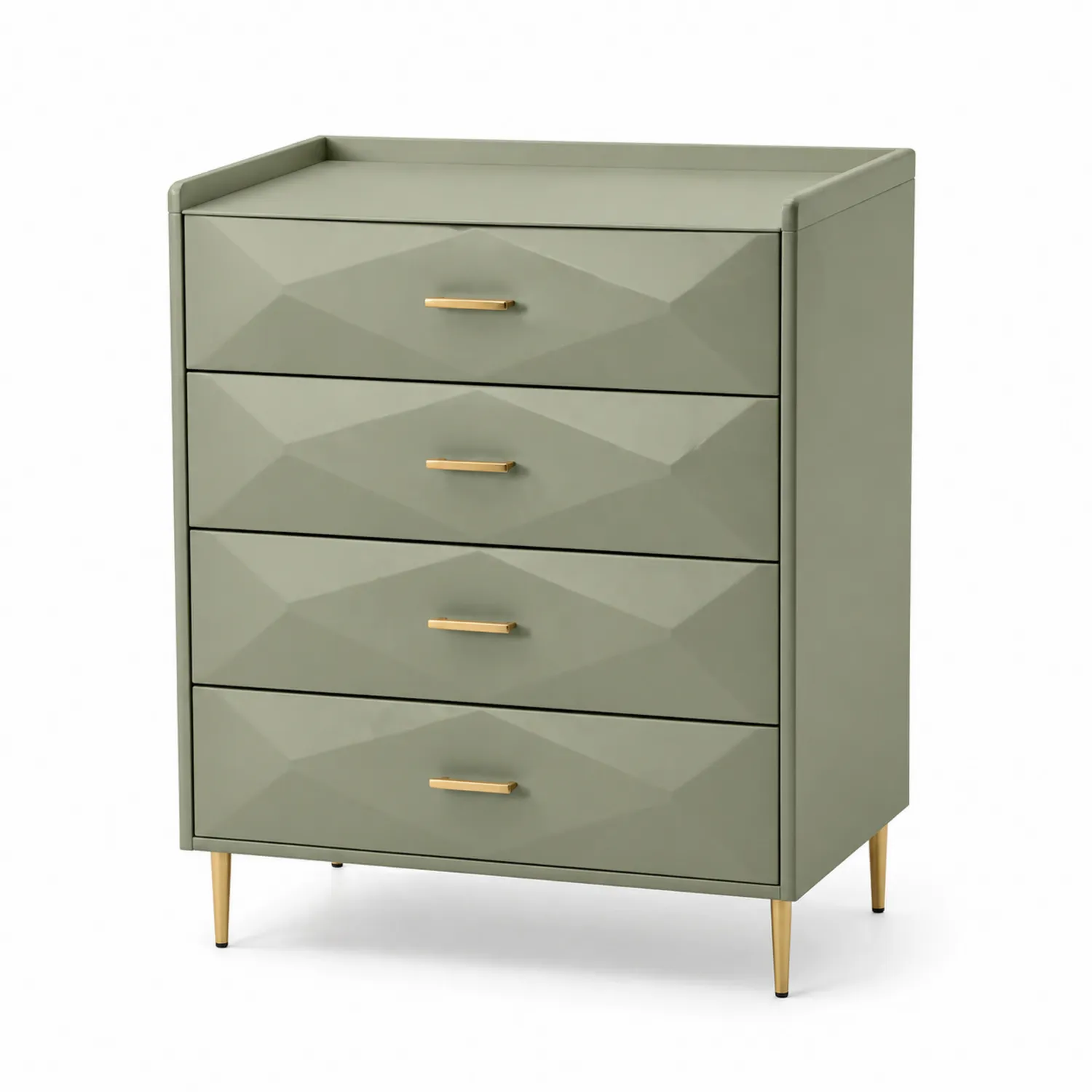 Kommode mit 4 Schubladen MDF Grün-Lumverohome