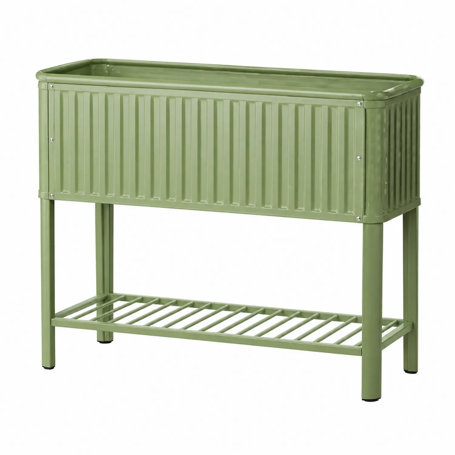 Stahl Pflanztisch Grün mit Regal-Lumverohome