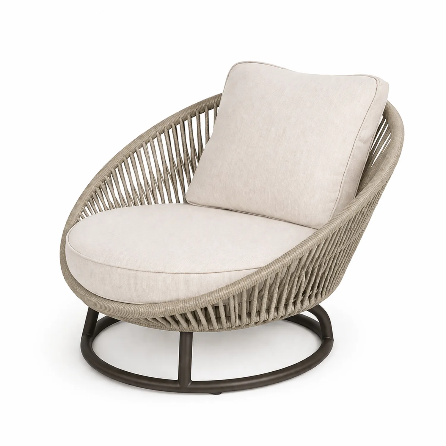 Rattansessel mit Stahlrahmen Beige-Lumverohome