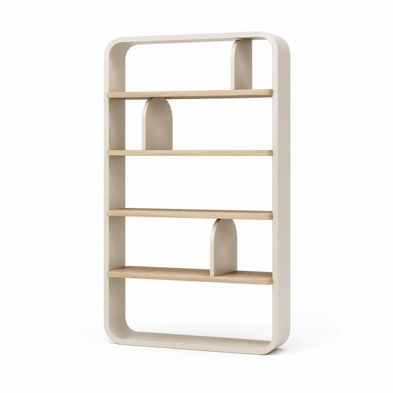 Regal aus Eichenfurnier mit 5 Ebenen Beige-Lumverohome