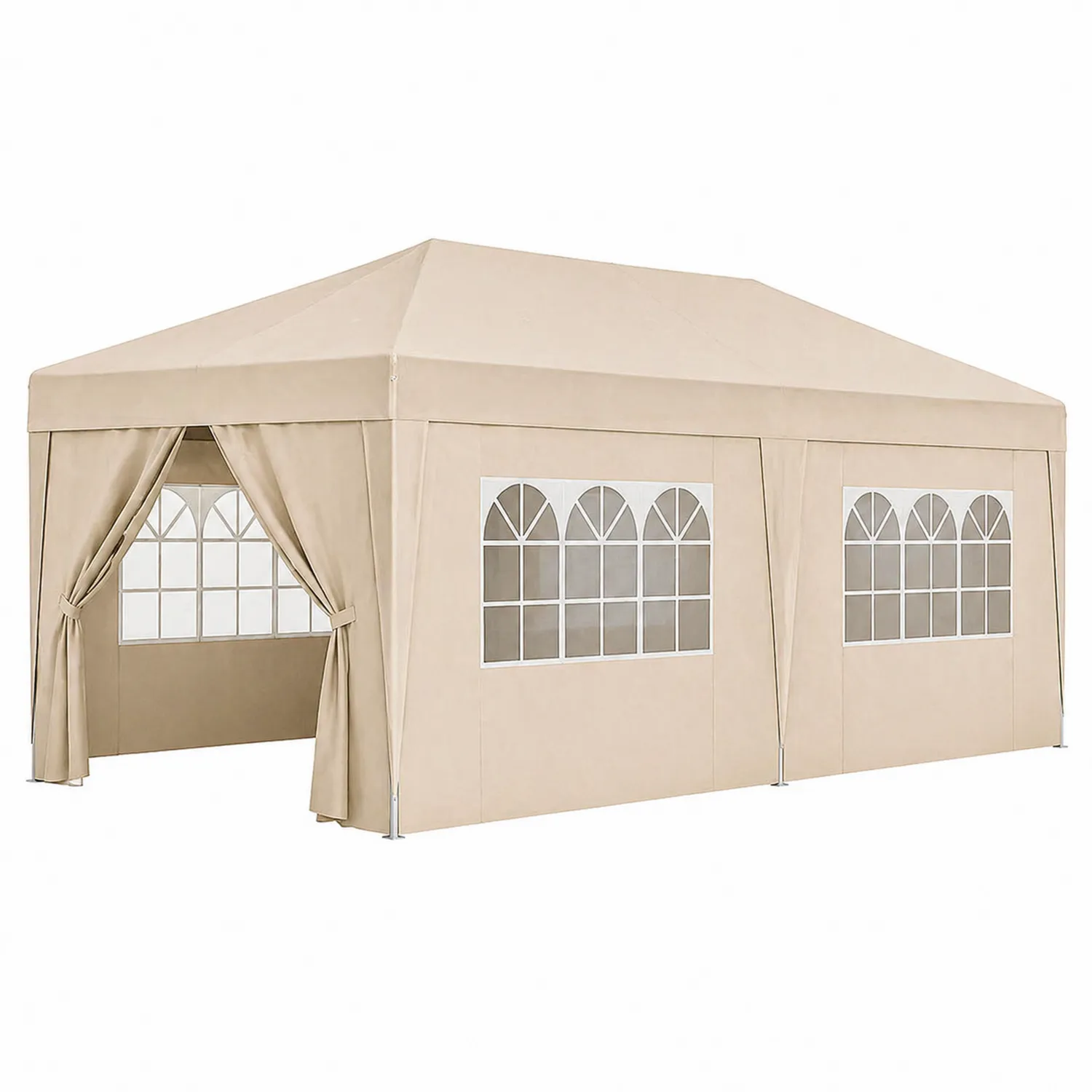 Pavillon Zelt 3x6m Stahl Polyester Beige-Lumverohome