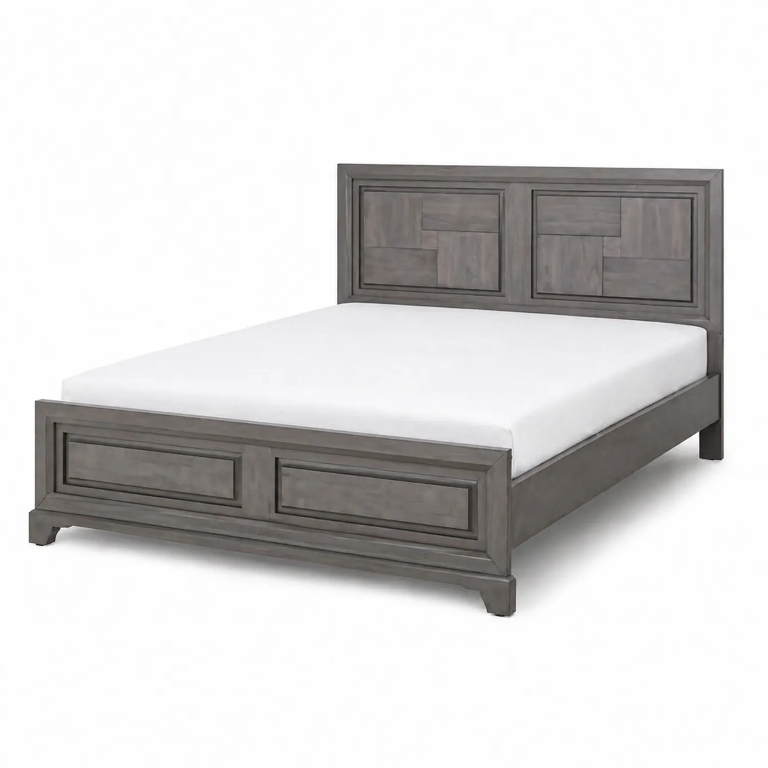 Doppelbett Holz Eiche Grau 200x180 cm-Benrayzen
