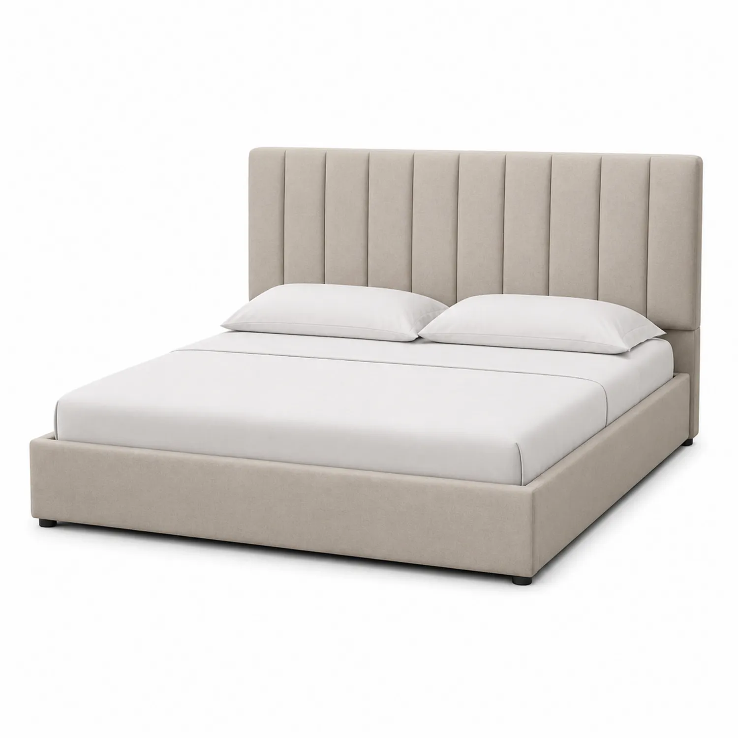 Polsterbett aus Polyester mit Stauraum 200x180 cm Beige-Benrayzen