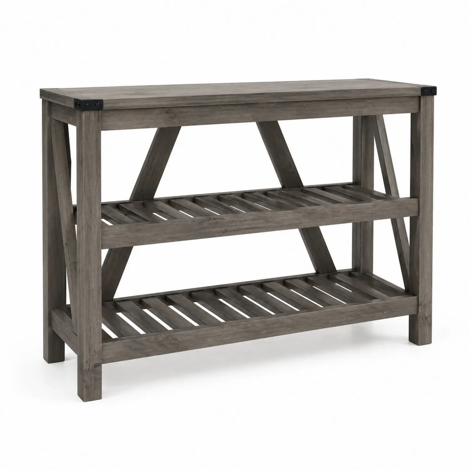 Konsolentisch aus Kiefernholz Grau 120 cm-Benrayzen