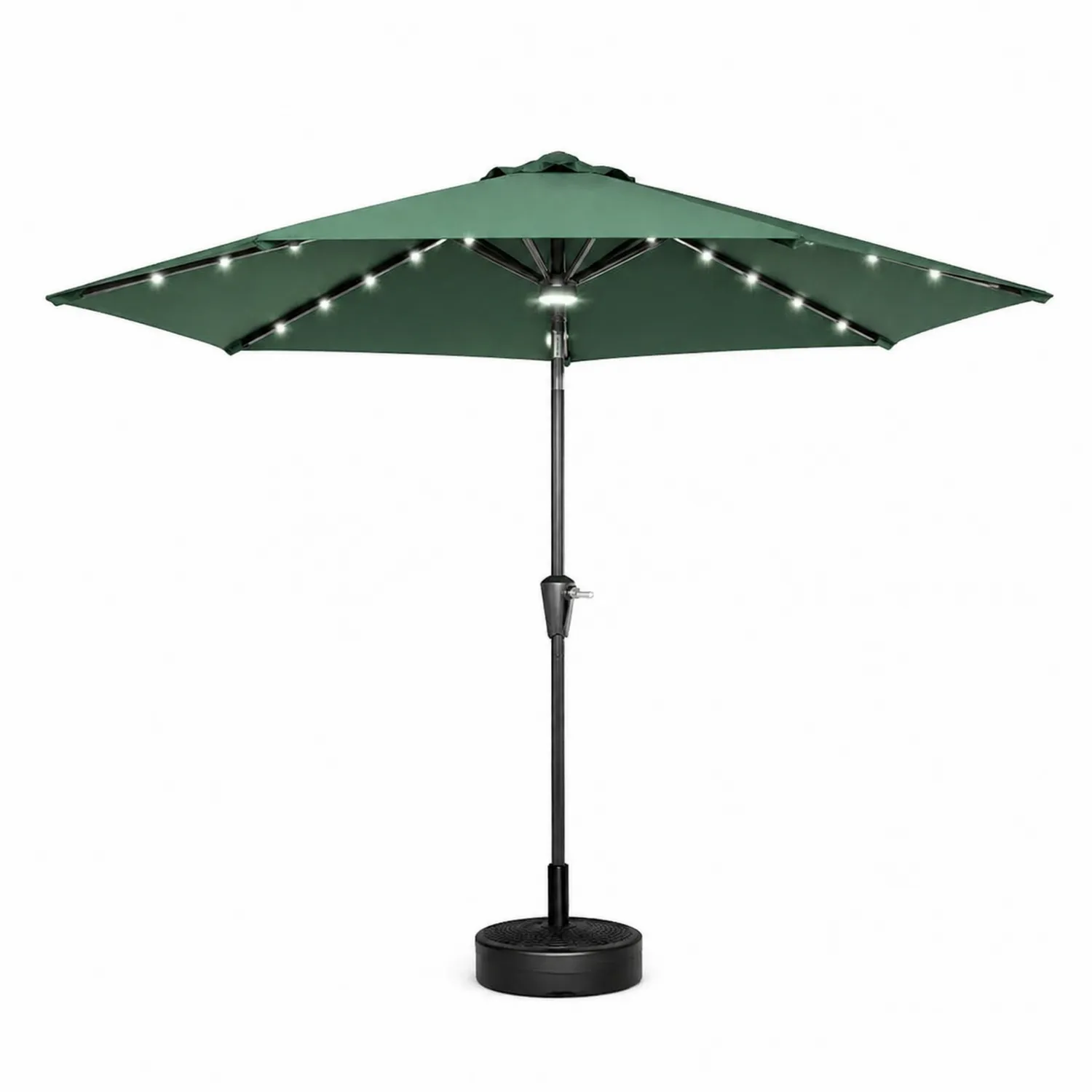 Gartenschirm mit LED-Licht aus Polyester Ø300cm Grün-Benrayzen