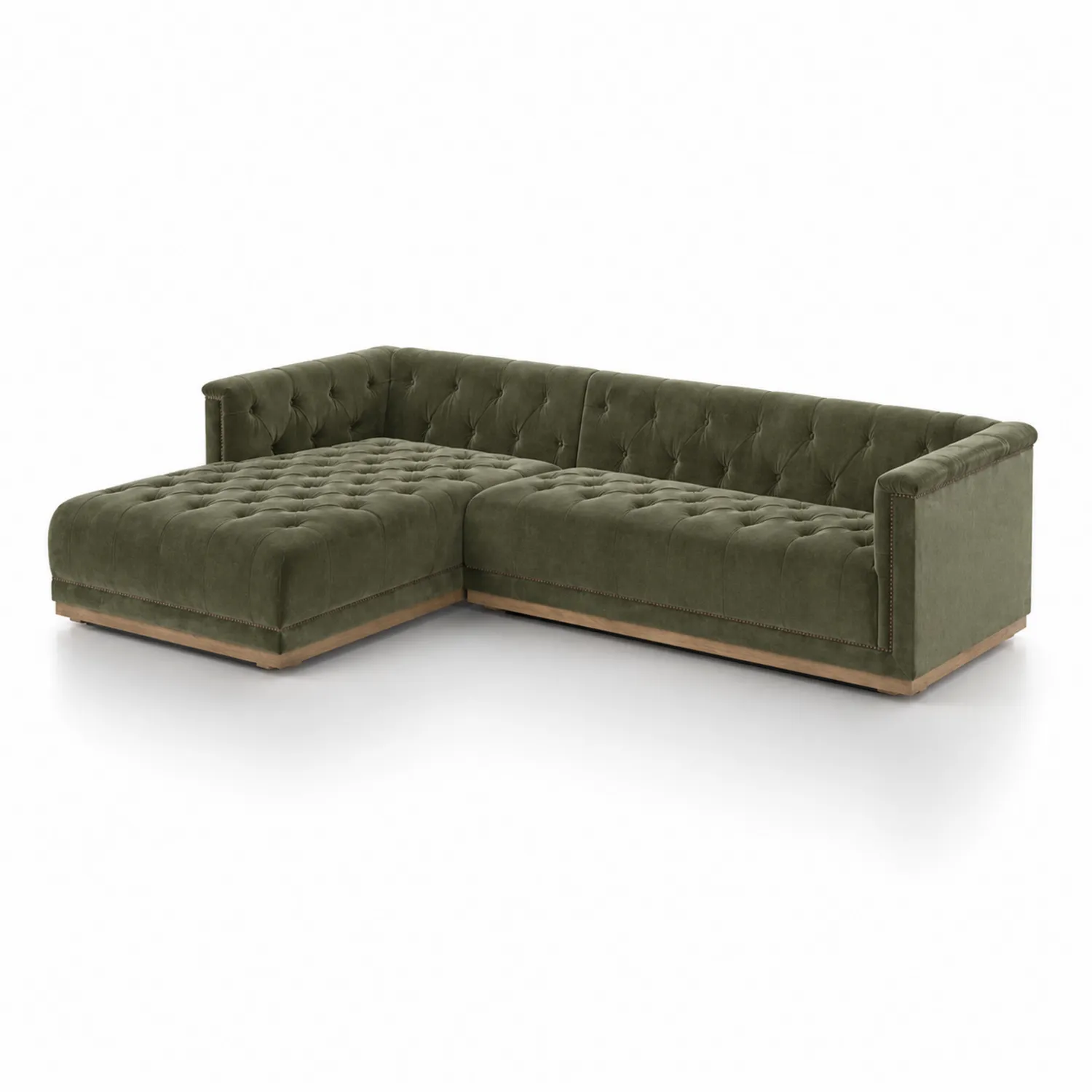 Sofa L-Form Samt Grün-Benrayzen