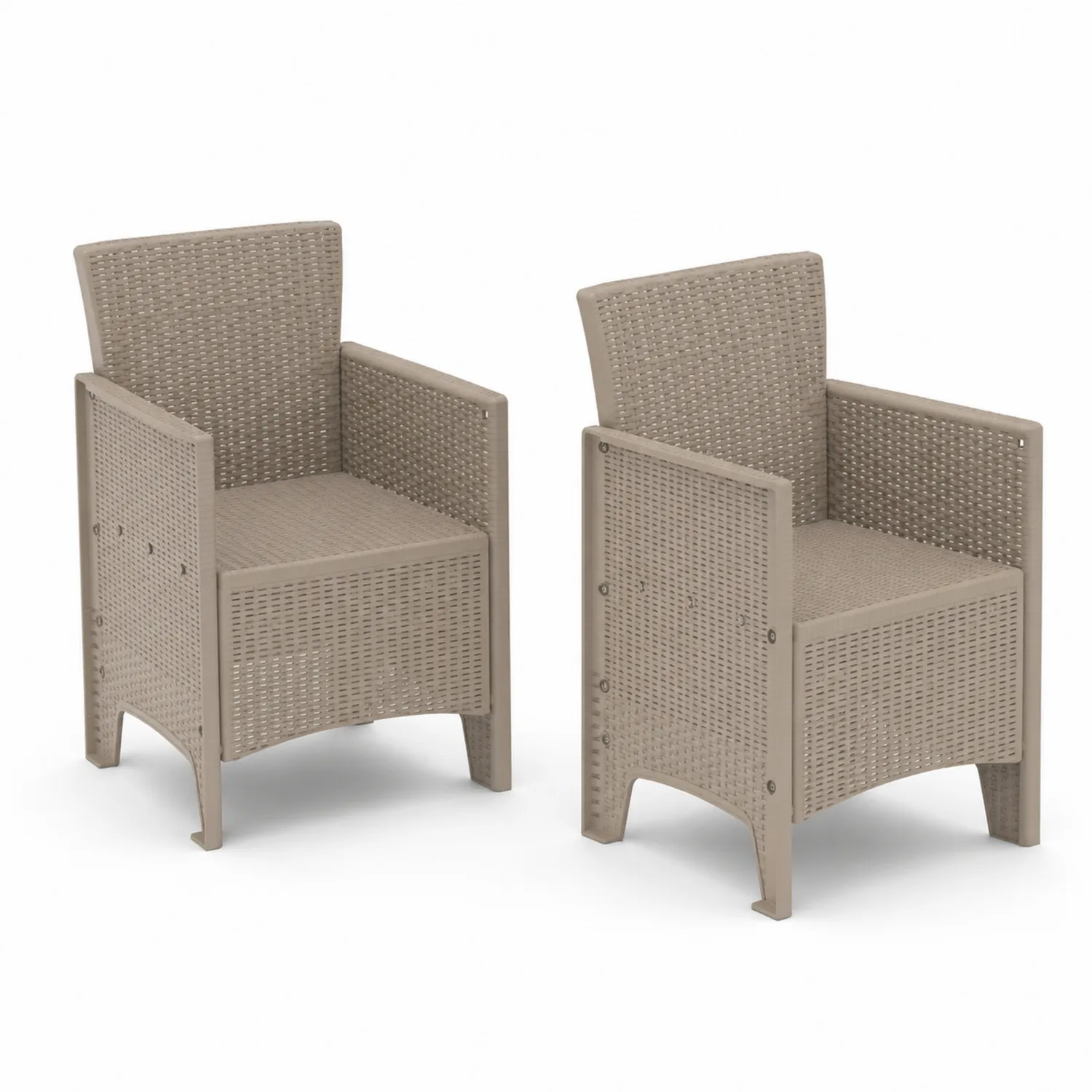 Gartenstuhl-Set aus Kunststoff Beige-Benrayzen