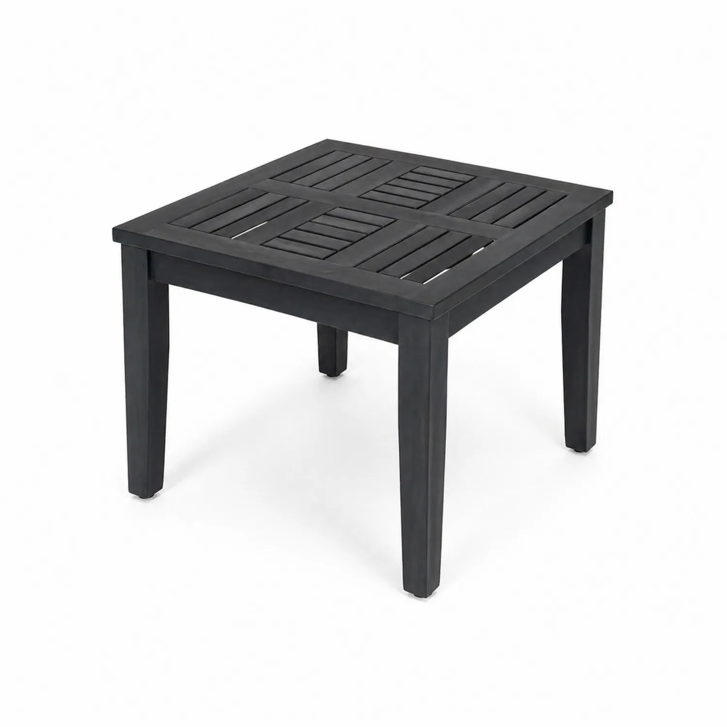 Quadratischer Beistelltisch aus Aluminium Schwarz 50x50x45 cm-Benrayzen