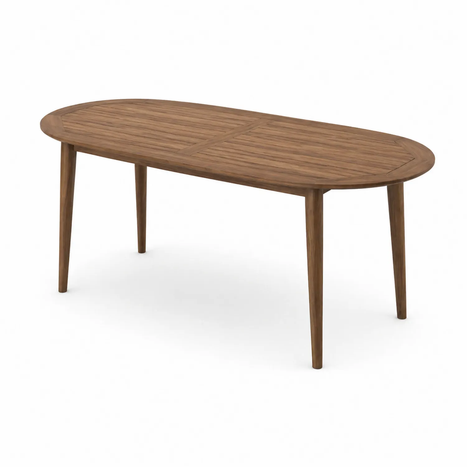 Ovaler Teakholz-Gartentisch 180x90x75 cm-Benrayzen