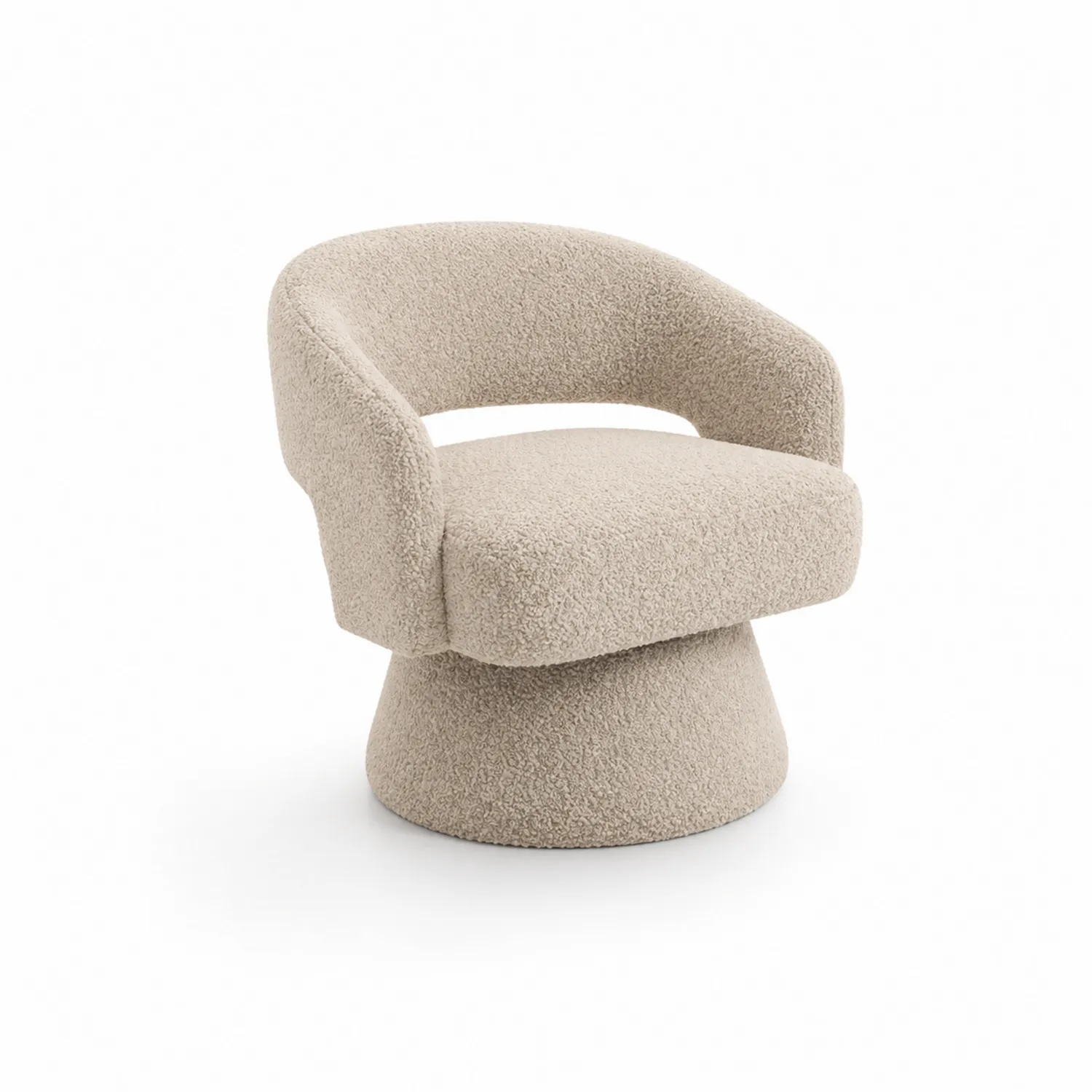 Sessel Bouclé Beige 70x70x85cm-Benrayzen