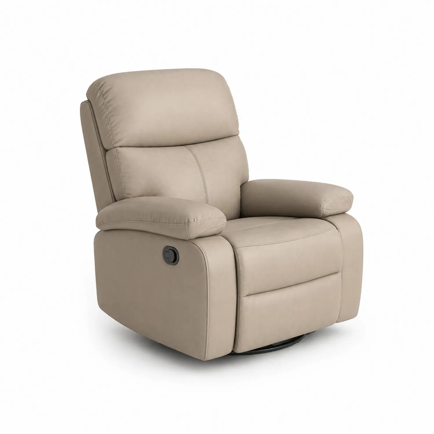 Relaxsessel Leder Beige mit Liege- und Drehfunktion-Benrayzen