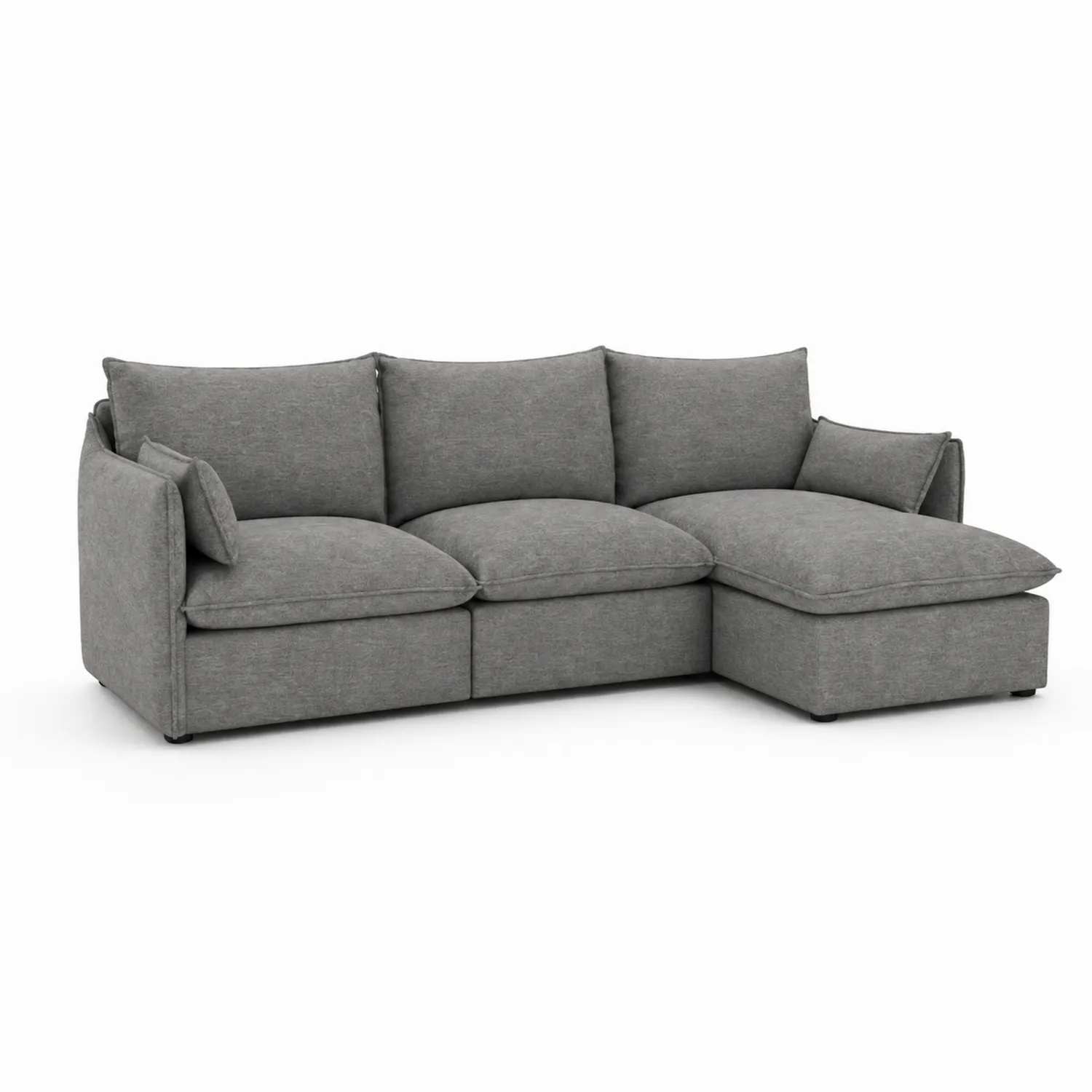 Ecksofa Stoff Grau 250cm-Benrayzen
