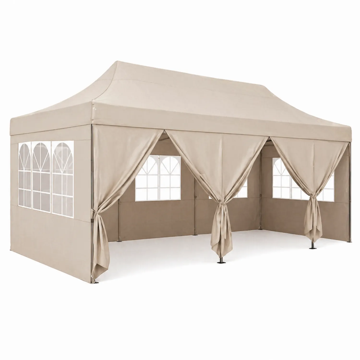 Metall Pavillon Zelt Beige Polyester 600x300cm-Benrayzen